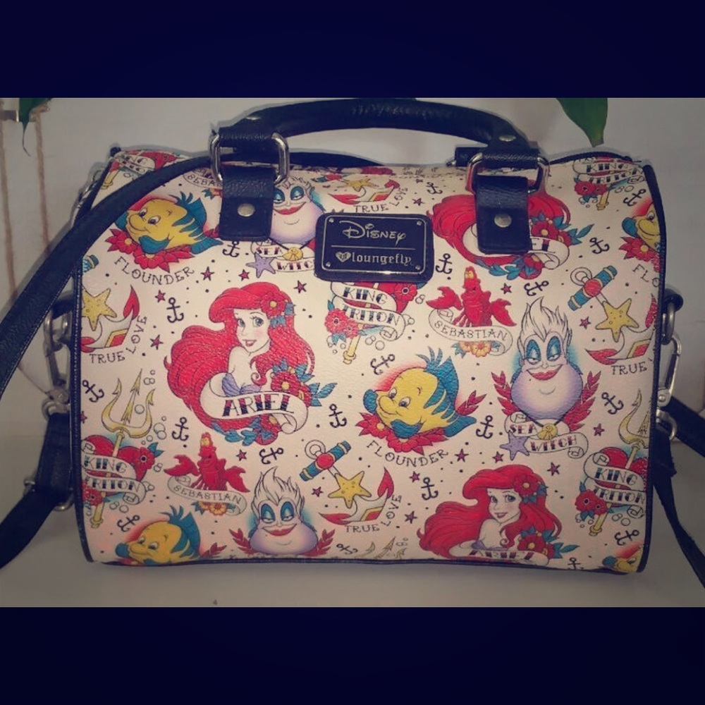Loungefly little mermaid Tattoo flash barrel bag